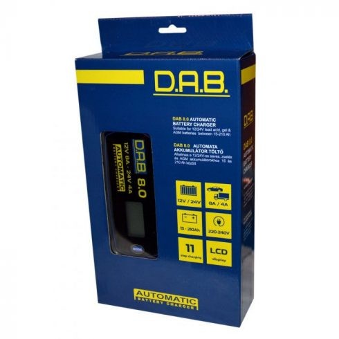 DAB 8.0 A automata 12/24V akkumulátortöltő 