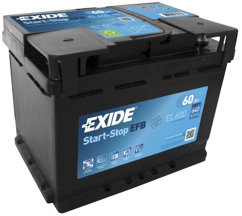 Exide EFB Stop-Start EL600 12V 60Ah/640A start/stop autó akkumulátor