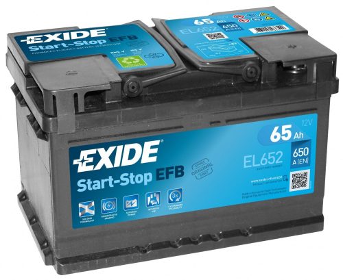 Exide EFB Stop-Start EL652 12V 65Ah/650A start/stop autó akkumulátor
