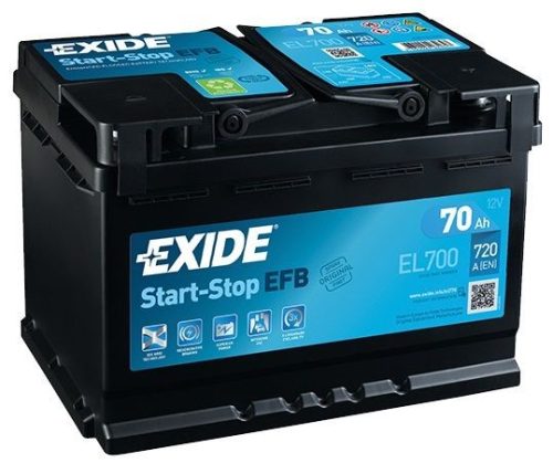 Exide EFB Stop-Start EL700 12V 70Ah/720A start/stop autó akkumulátor