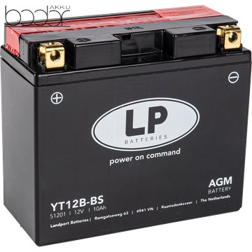 Landport 12V 11Ah 125A Bal+ YT12B-BS gondozásmentes motor akkumulátor