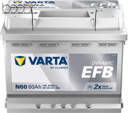 VARTA  Dynamic  EFB 12V 60Ah/640A Autó Akkumulator Jobb+