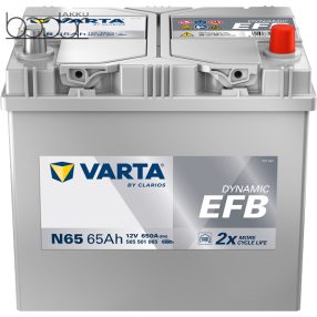 Varta Dynamic EFB - 12v 65ah - autó akkumulátor - jobb+ ázsia