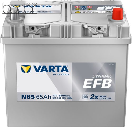 Varta Dynamic EFB - 12v 65ah - autó akkumulátor - jobb+ ázsia