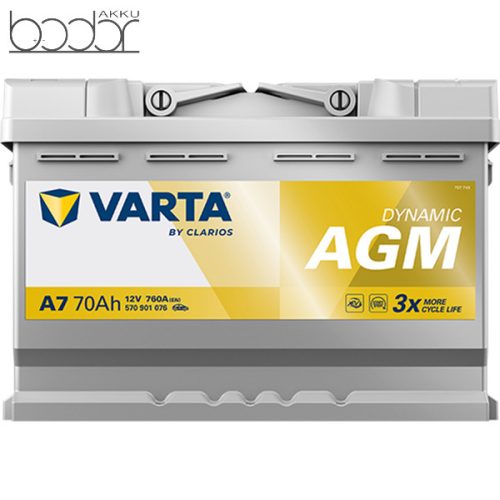 VARTA Dynamic AGM 12V 70Ah/760A Autó Akkumulator Jobb+