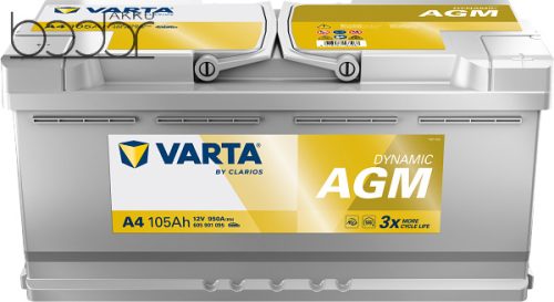 VARTA AGM A4 12V 105Ah/950A Autó Akkumulátor Jobb+