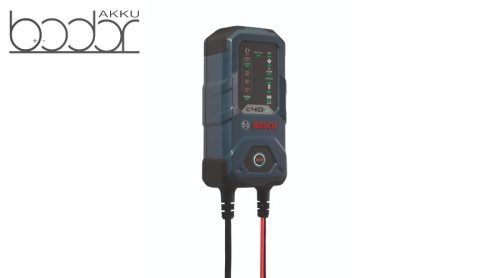 BOSCH C40-Li 6V 1Ah és 12V 5Ah Lítium-ion, EFB, AGM, GEL, VRLA akkumulátor töltő