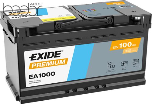 Exide Prémium EA1000 12V 100Ah/900A autó akkumulátor