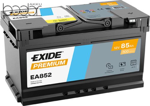 Exide Prémium EA852 12V 85Ah/800A autó akkumulátor
