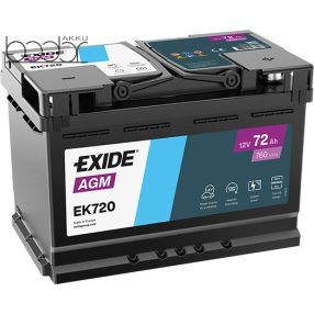 Exide AGM Start-Stop 12V 72Ah 760A