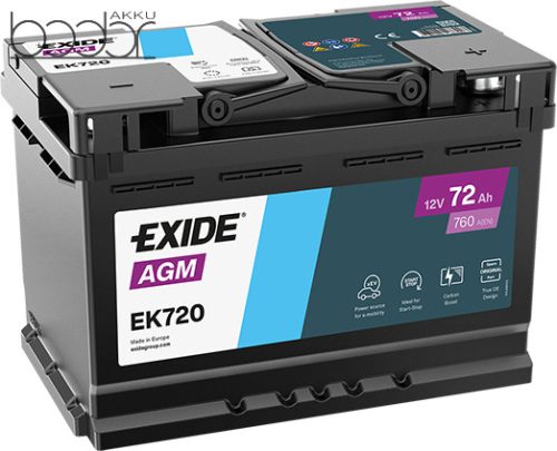 Exide AGM Start-Stop 12V 72Ah 760A