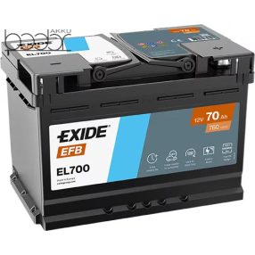   Exide EFB Stop-Start EL700 12V 70Ah/720A start/stop autó akkumulátor